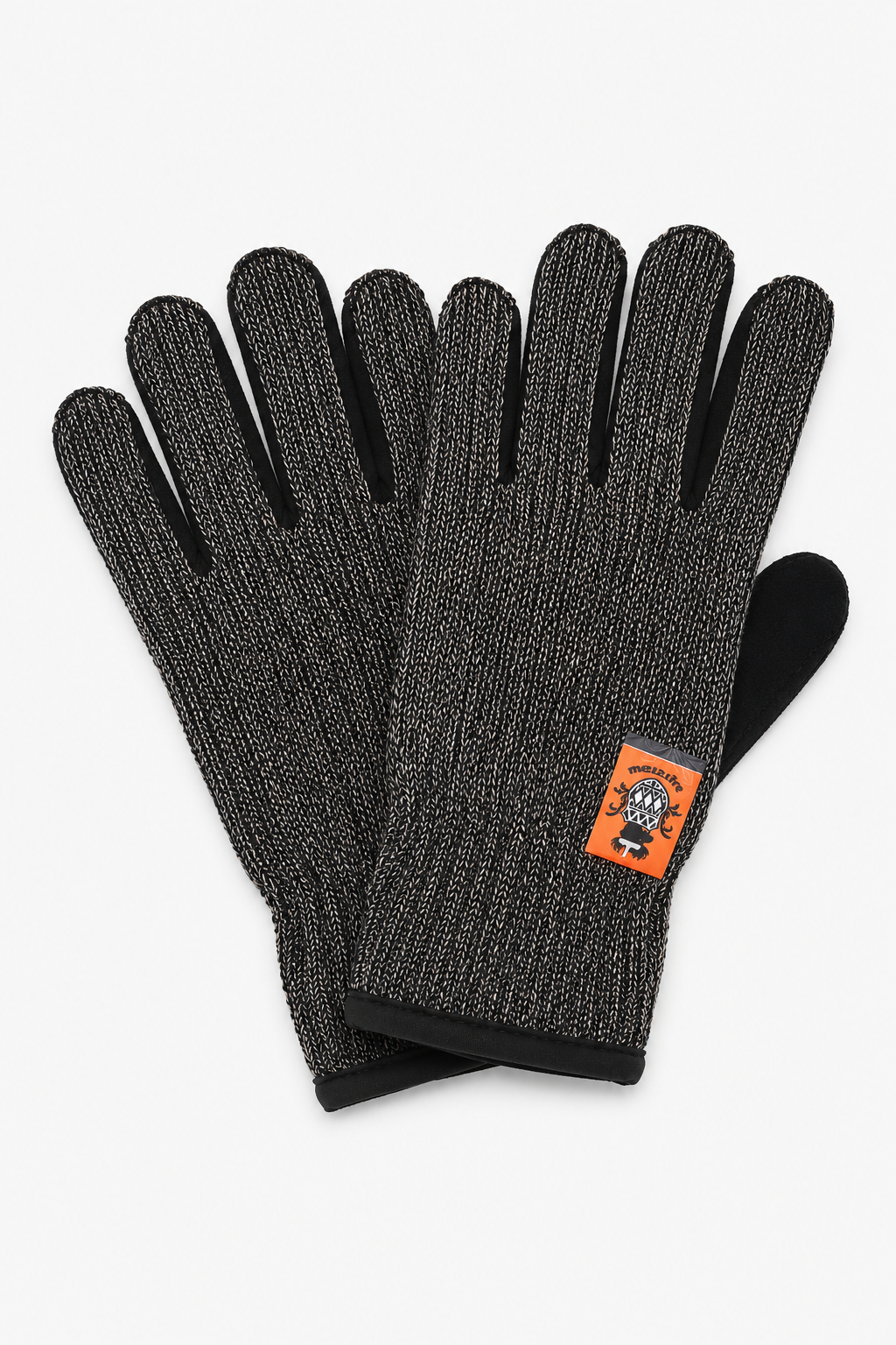 AROSA | Reflektierende Strickhandschuhe Schwarz-Grau