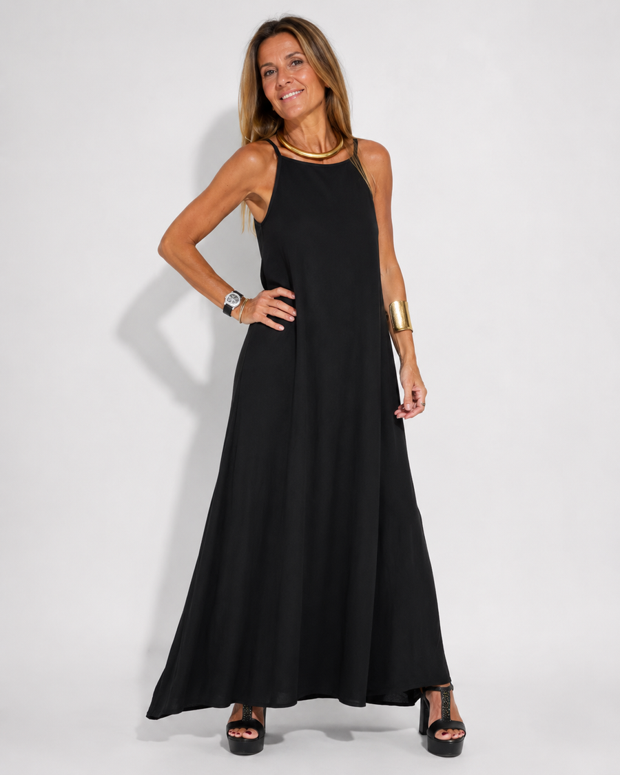 AROSA | Sommer Baumwolle Leinen Maxi Kleid