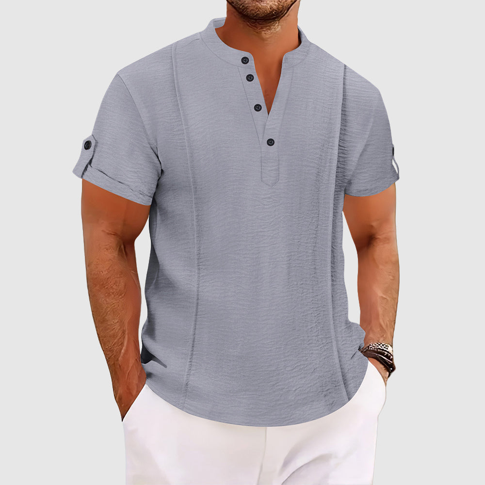 Max | Henley Kurzarm Freizeitshirt