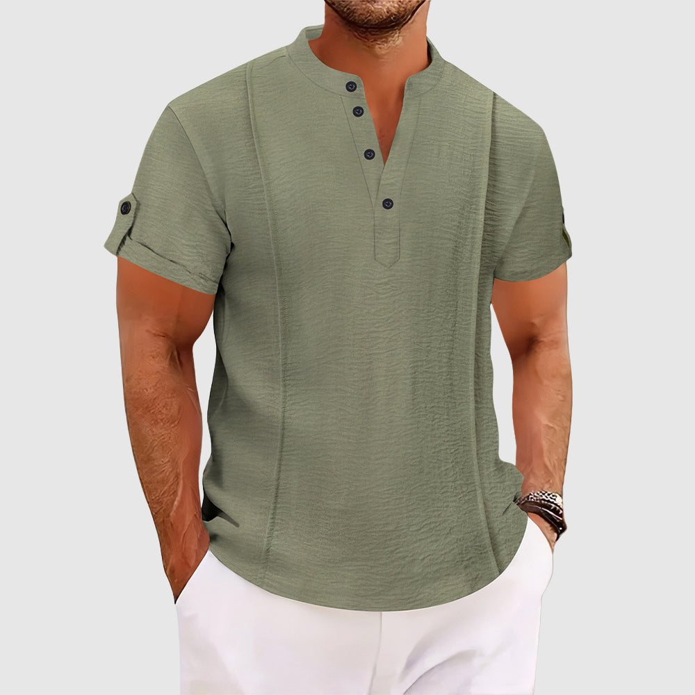 Max | Henley Kurzarm Freizeitshirt