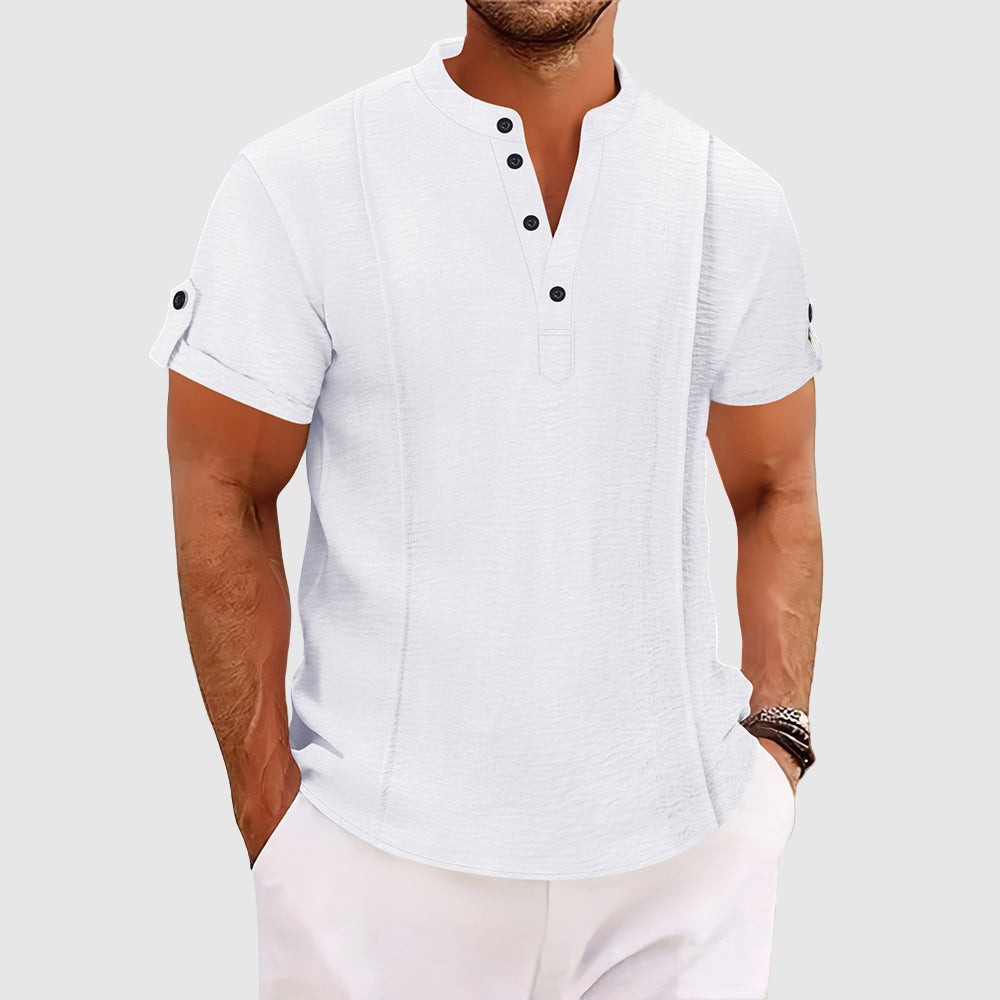 Max | Henley Kurzarm Freizeitshirt