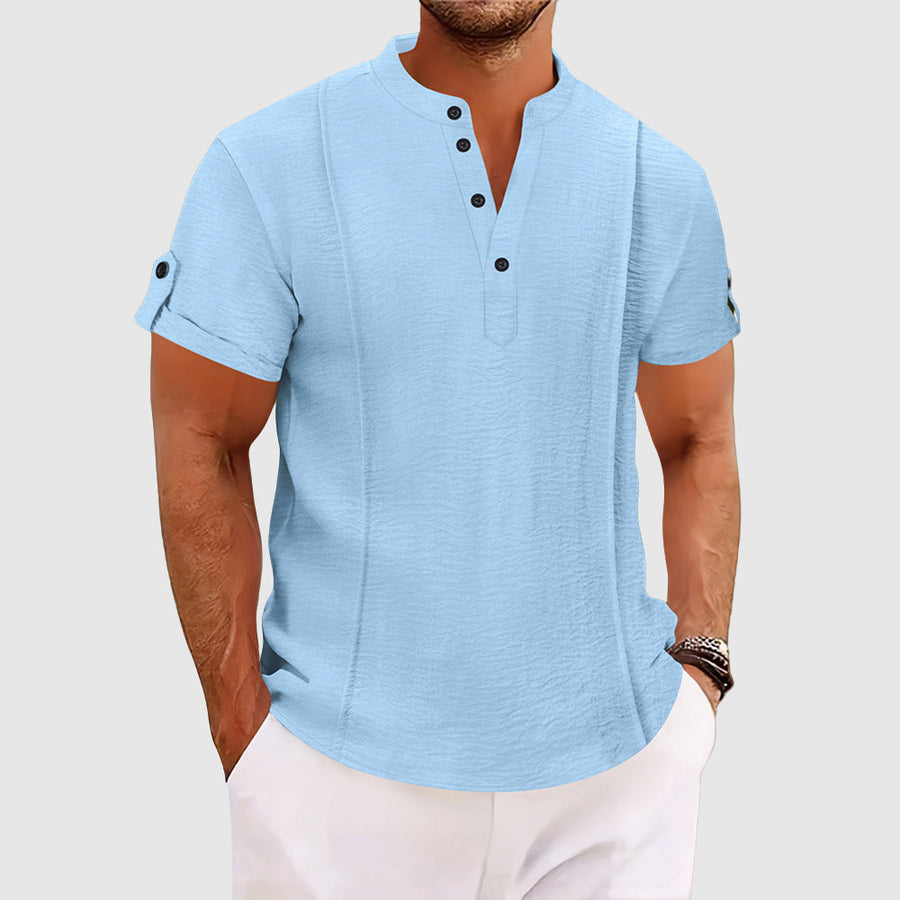 Max | Henley Kurzarm Freizeitshirt