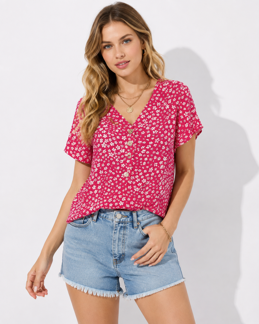 Blütenrot Printshirt