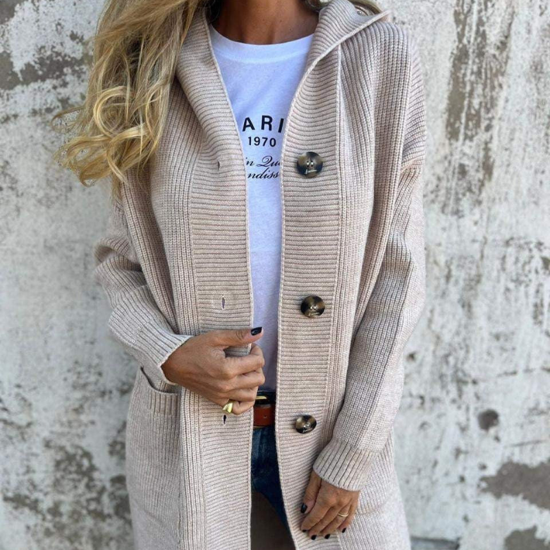 Vanessa | Eleganter langer Strickcardigan