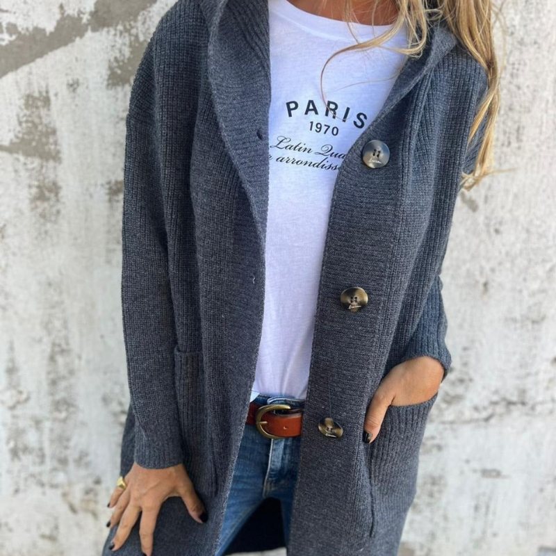 Vanessa | Eleganter langer Strickcardigan