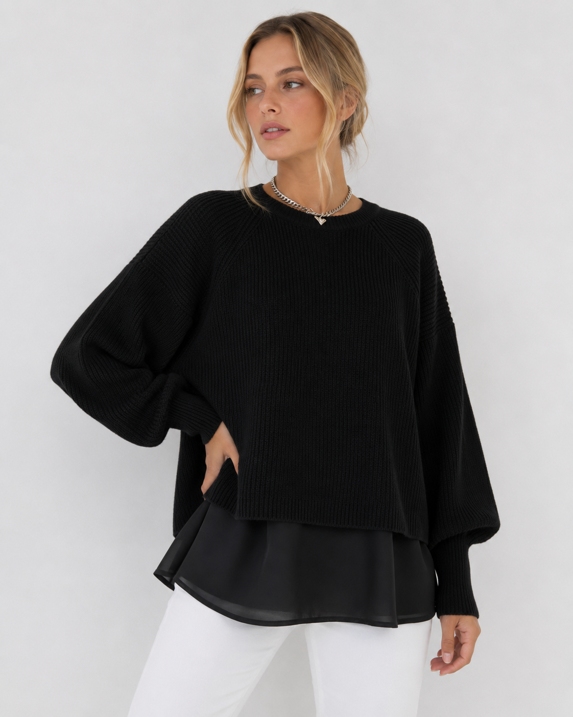 Ofra - Langärmeliger Strick Pullover