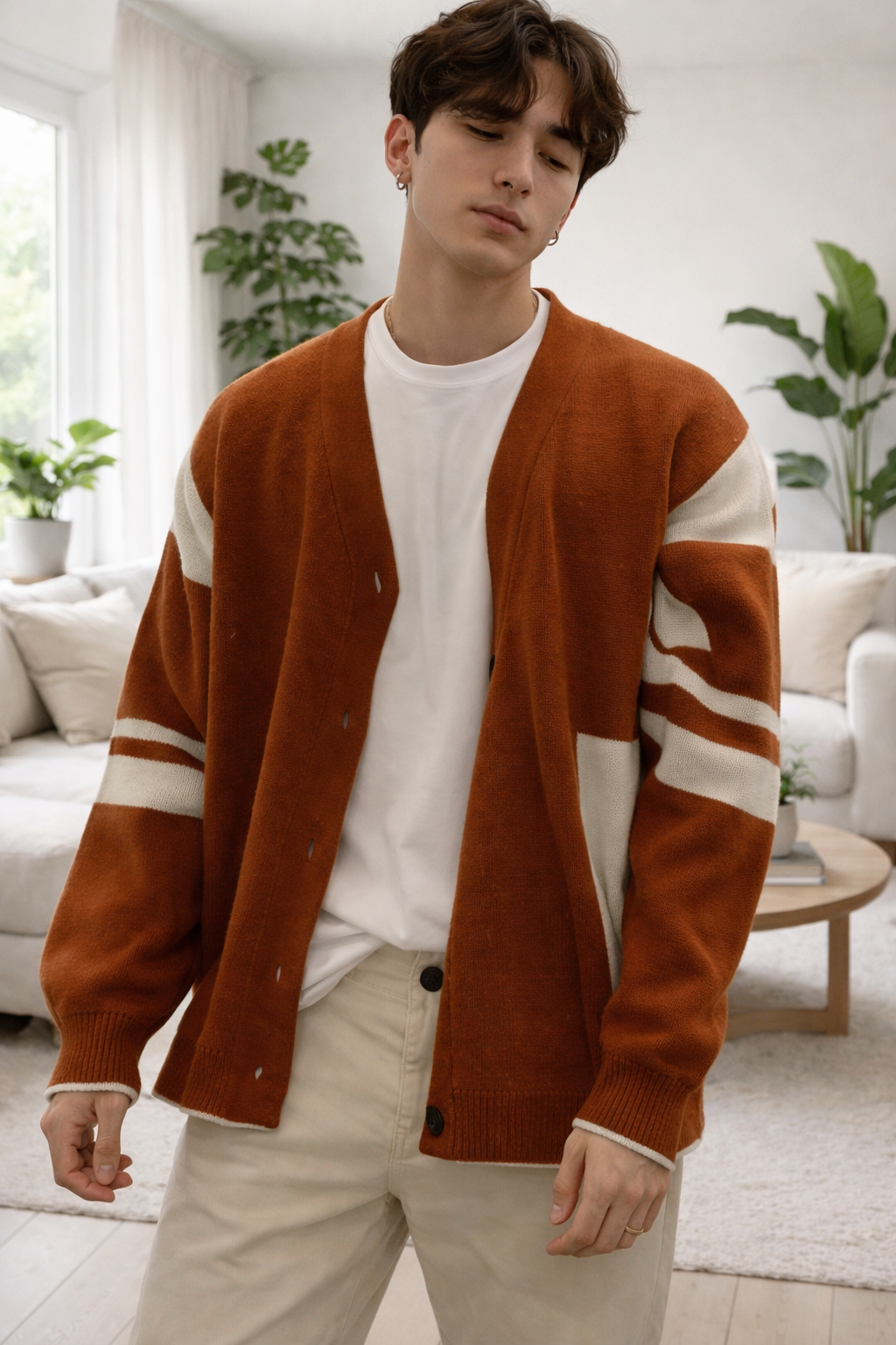 Andrew | Lockere Patchwork Strickjacke