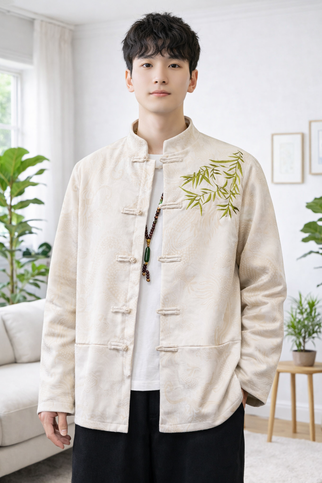 Chino | Bestickte Taschen Herrenjacke