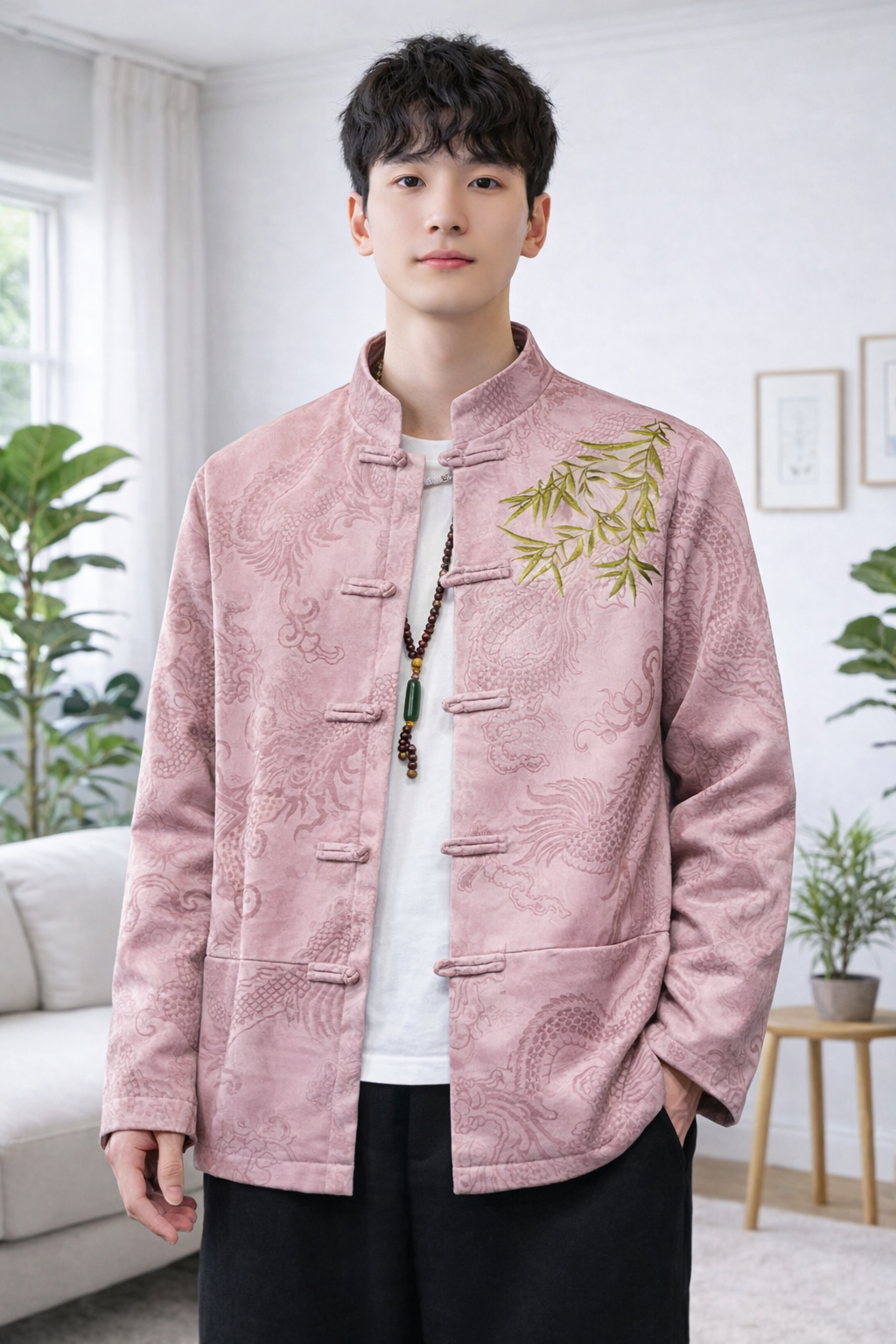 Chino | Bestickte Taschen Herrenjacke