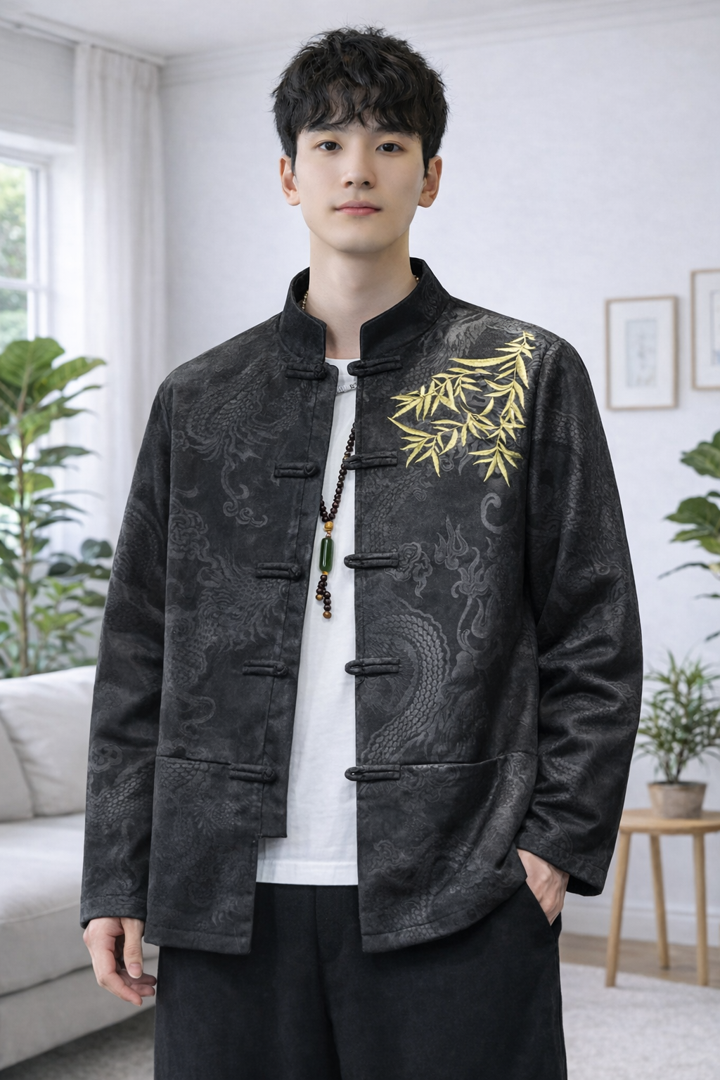 Chino | Bestickte Taschen Herrenjacke