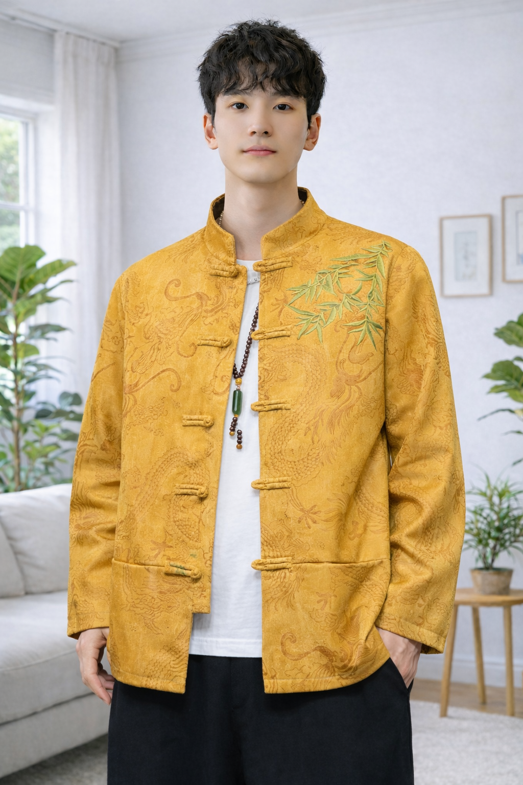 Chino | Bestickte Taschen Herrenjacke