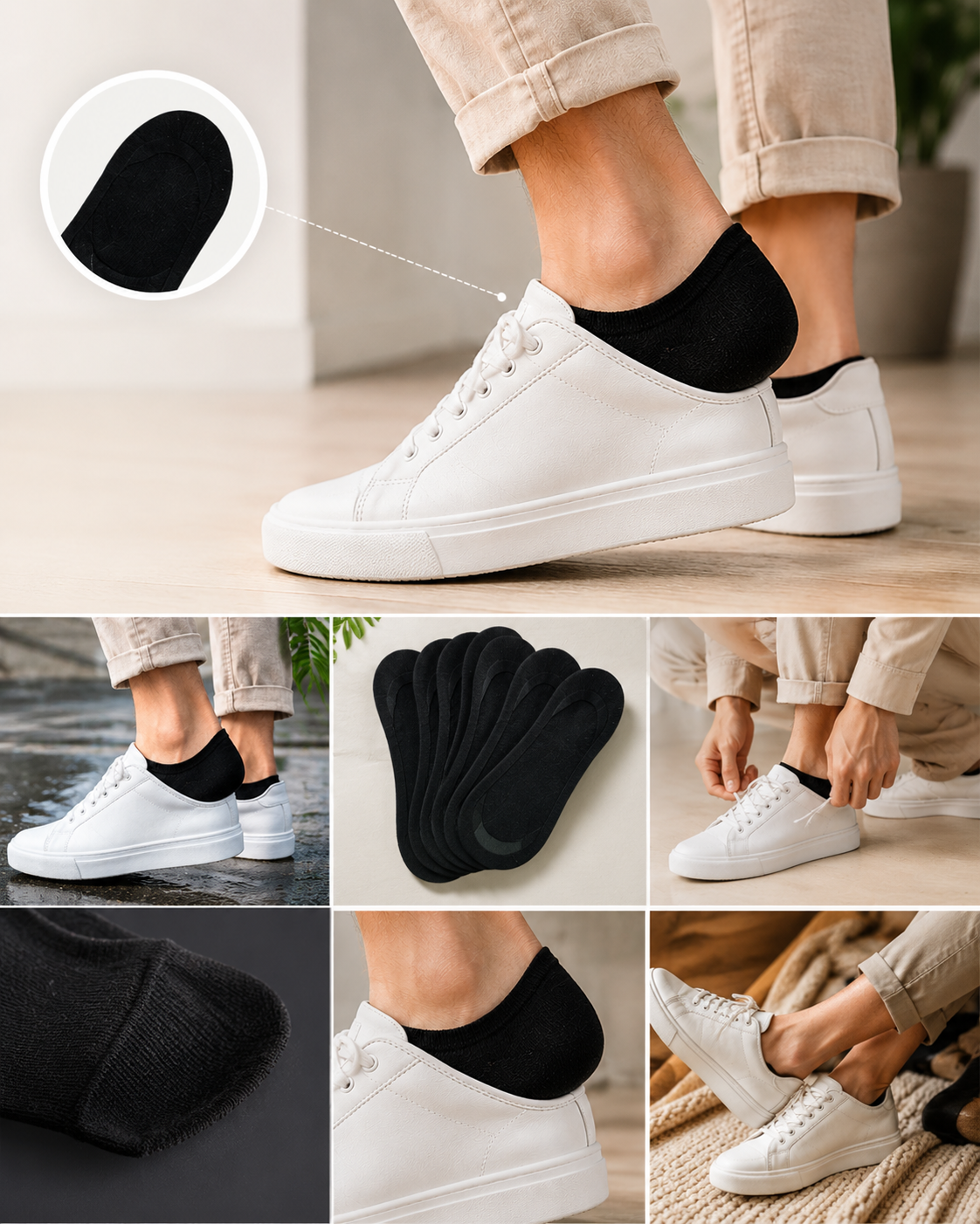 AROSA | Bambus No Show Socken 5er-Pack