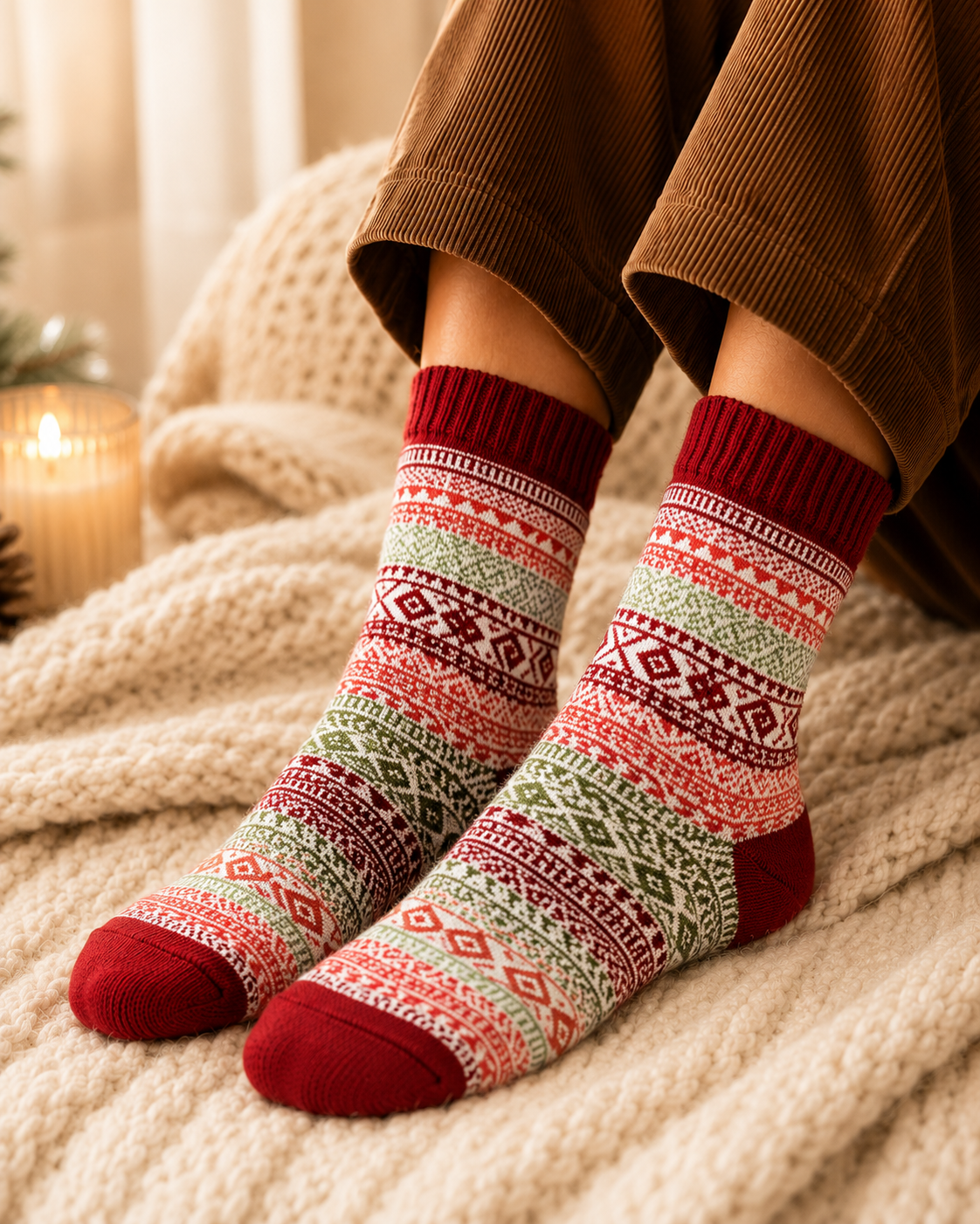 AROSA | Damen Wintersocken Nordic Muster 5er-Pack
