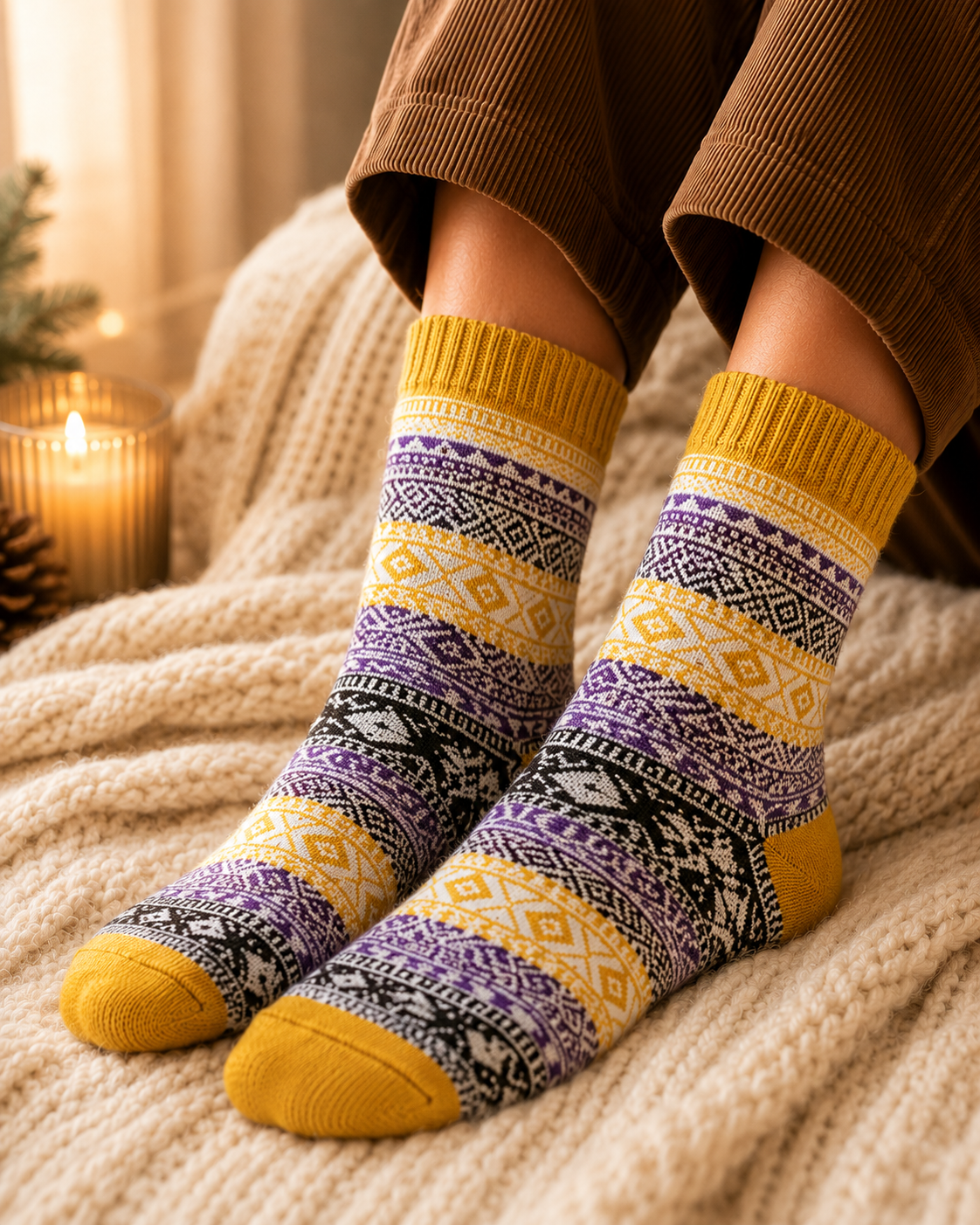 AROSA | Damen Wintersocken Nordic Muster 5er-Pack