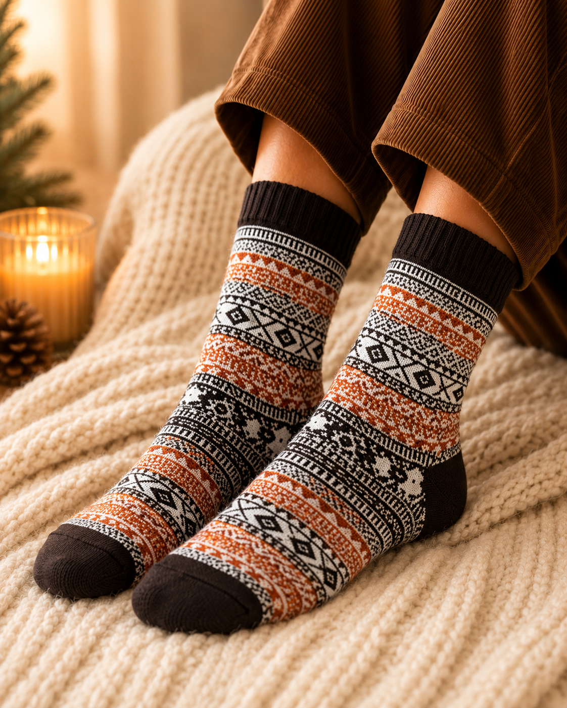 AROSA | Damen Wintersocken Nordic Muster 5er-Pack