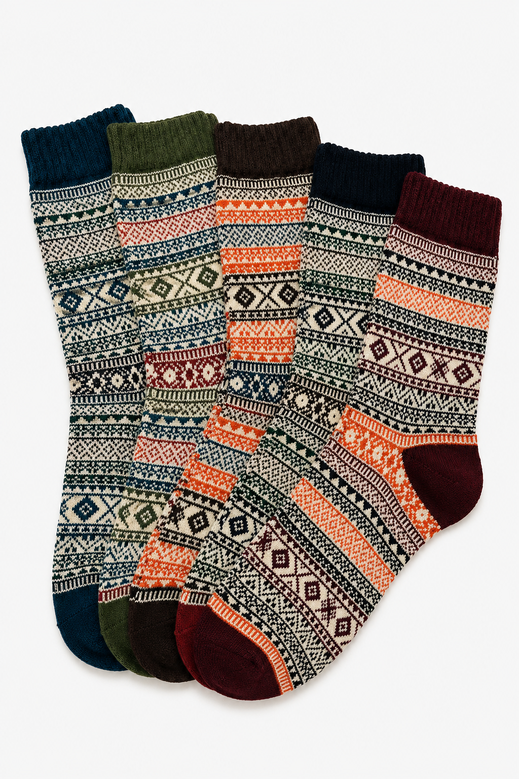 AROSA | Herren Wintersocken Scandinavian Muster 5er-Pack