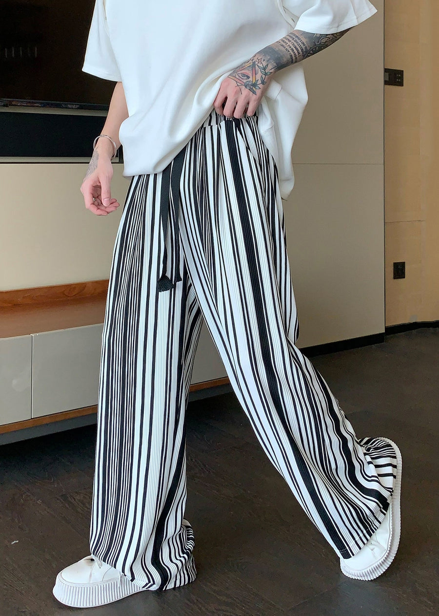 Cole | Übergroße gestreifte Baumwollhose