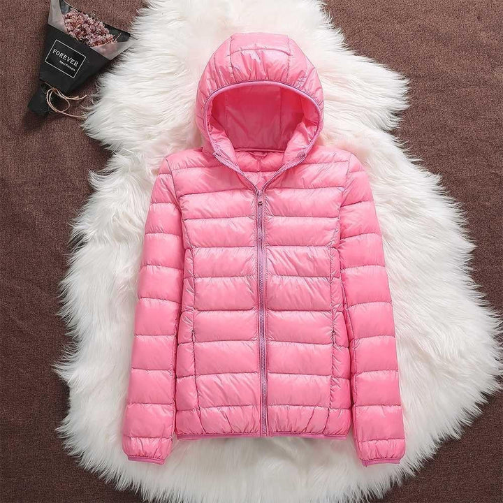 Rosnitha - Neue Winterjacke mit weißen Entenfedern