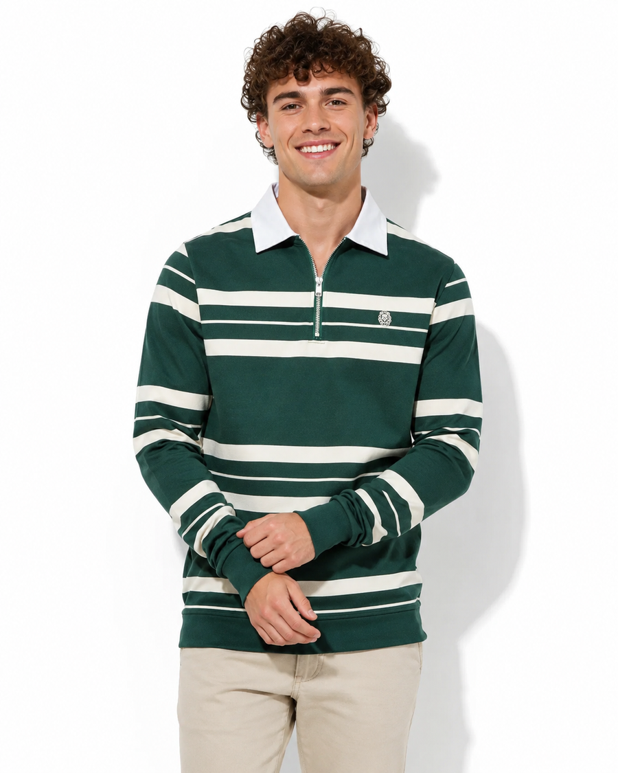 Finesso Herren Langarm Polo-Shirt