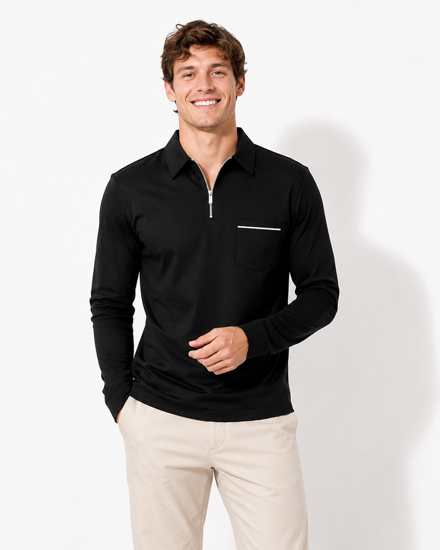 Formgefühl Herren Langarm Polo-Shirt