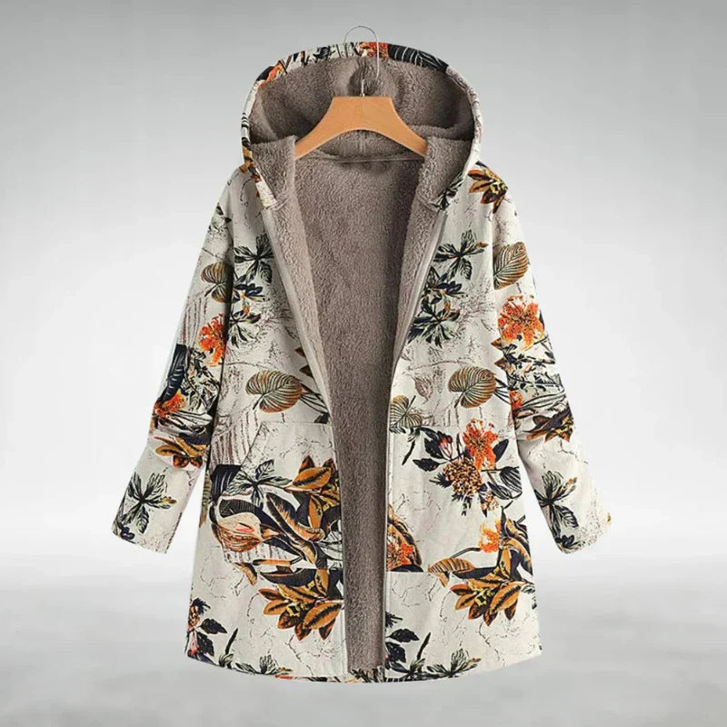 Panida Stilvolle Fleece Jacke Mit Blumenmuster