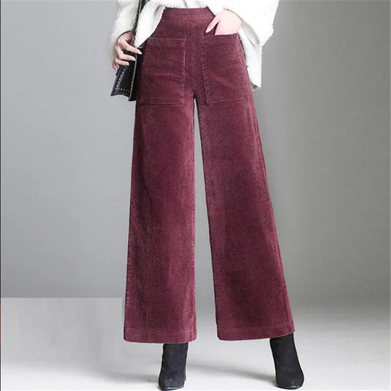 Damen Cord-Schlaghose – Elegante Retro-Hose mit weitem Bein
