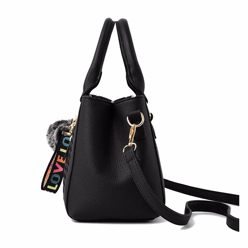 Damen Leder Umhängetasche mit Stickerei – Schulter- & Handtasche