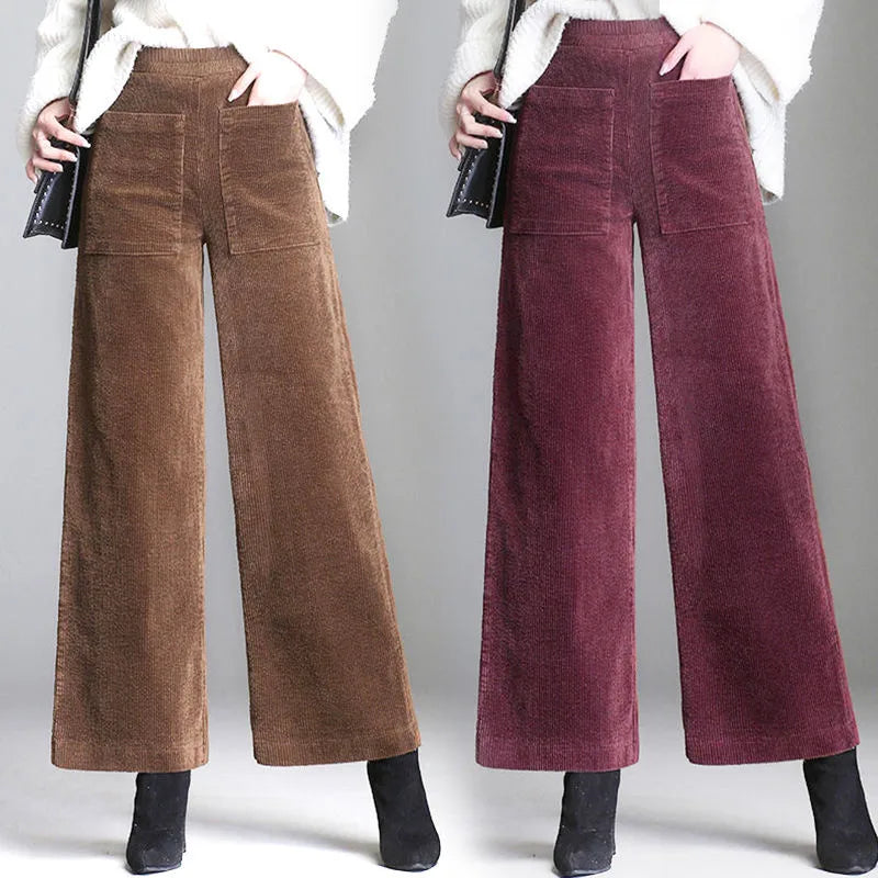 Damen Cord-Schlaghose – Elegante Retro-Hose mit weitem Bein