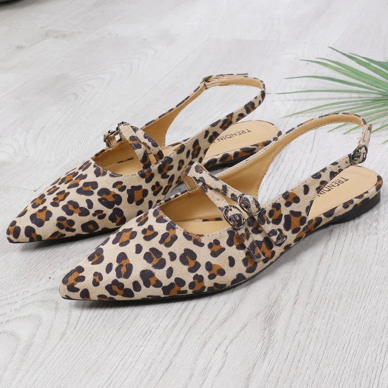 AROSA | Designer Damen Leopardenmuster Slip-On Sandalen