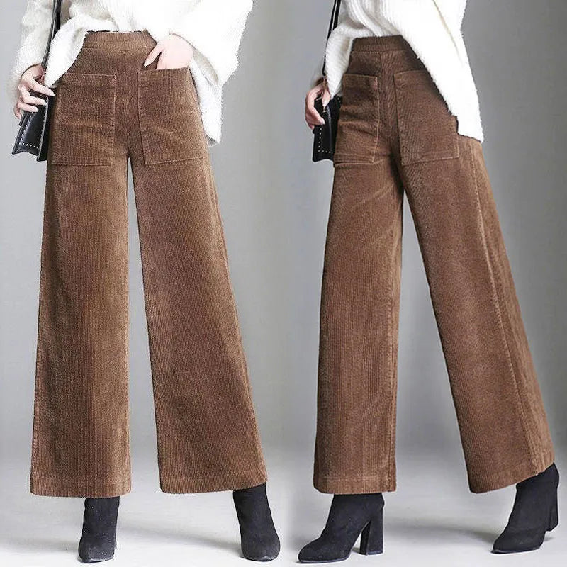 Damen Cord-Schlaghose – Elegante Retro-Hose mit weitem Bein
