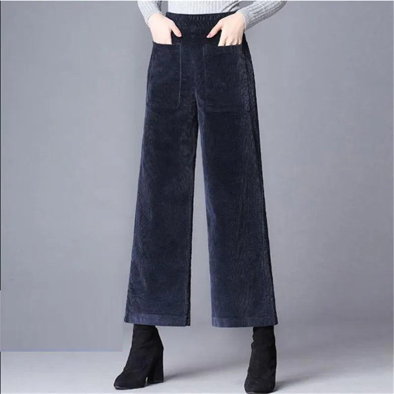 Damen Cord-Schlaghose – Elegante Retro-Hose mit weitem Bein