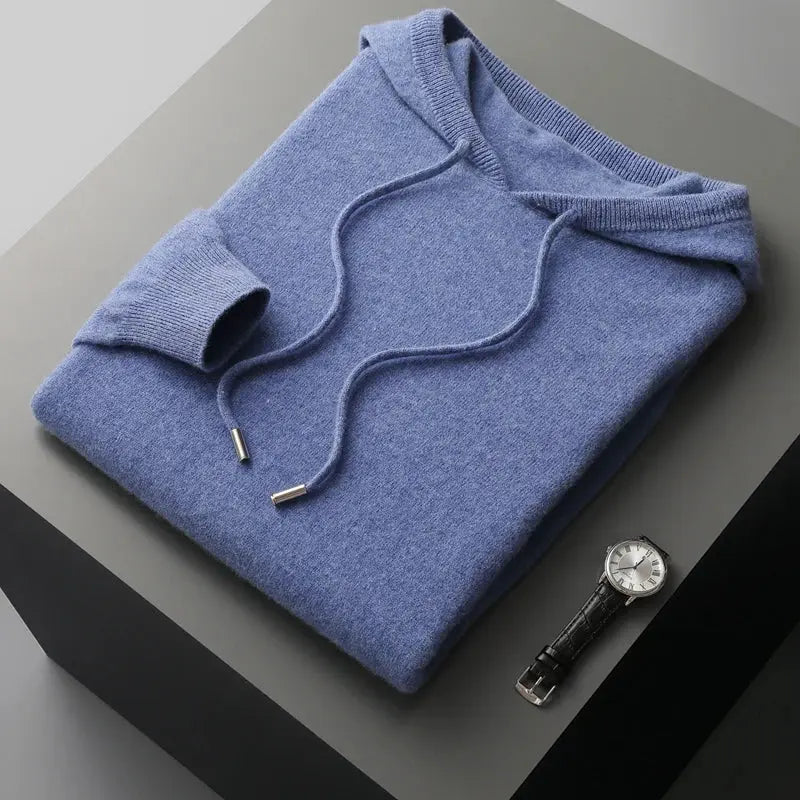 Pullover mit Kapuze aus Wolle