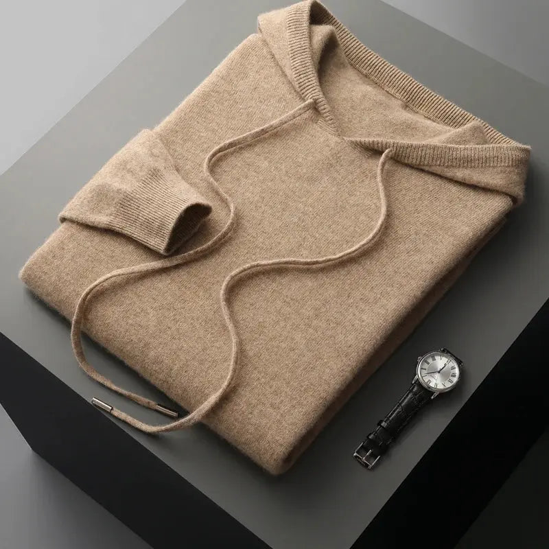Pullover mit Kapuze aus Wolle