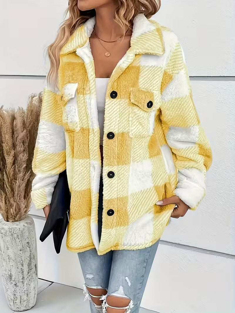 Sabria Karierte Fleecejacke