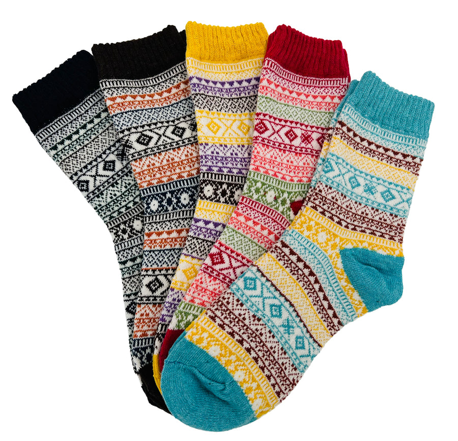 AROSA | Damen Wintersocken Nordic Muster 5er-Pack