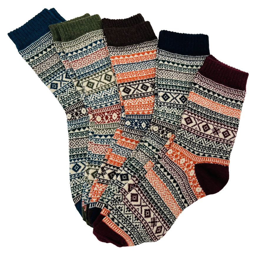 AROSA | Herren Wintersocken Scandinavian Muster 5er-Pack