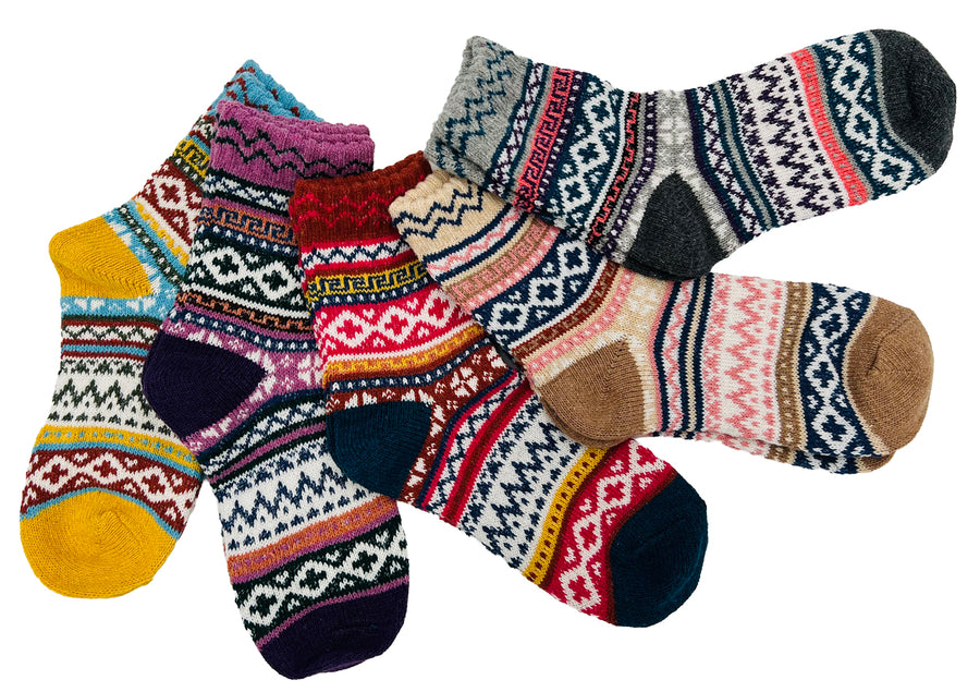 AROSA | Damen Norweger Socken 5er-Pack Bunt
