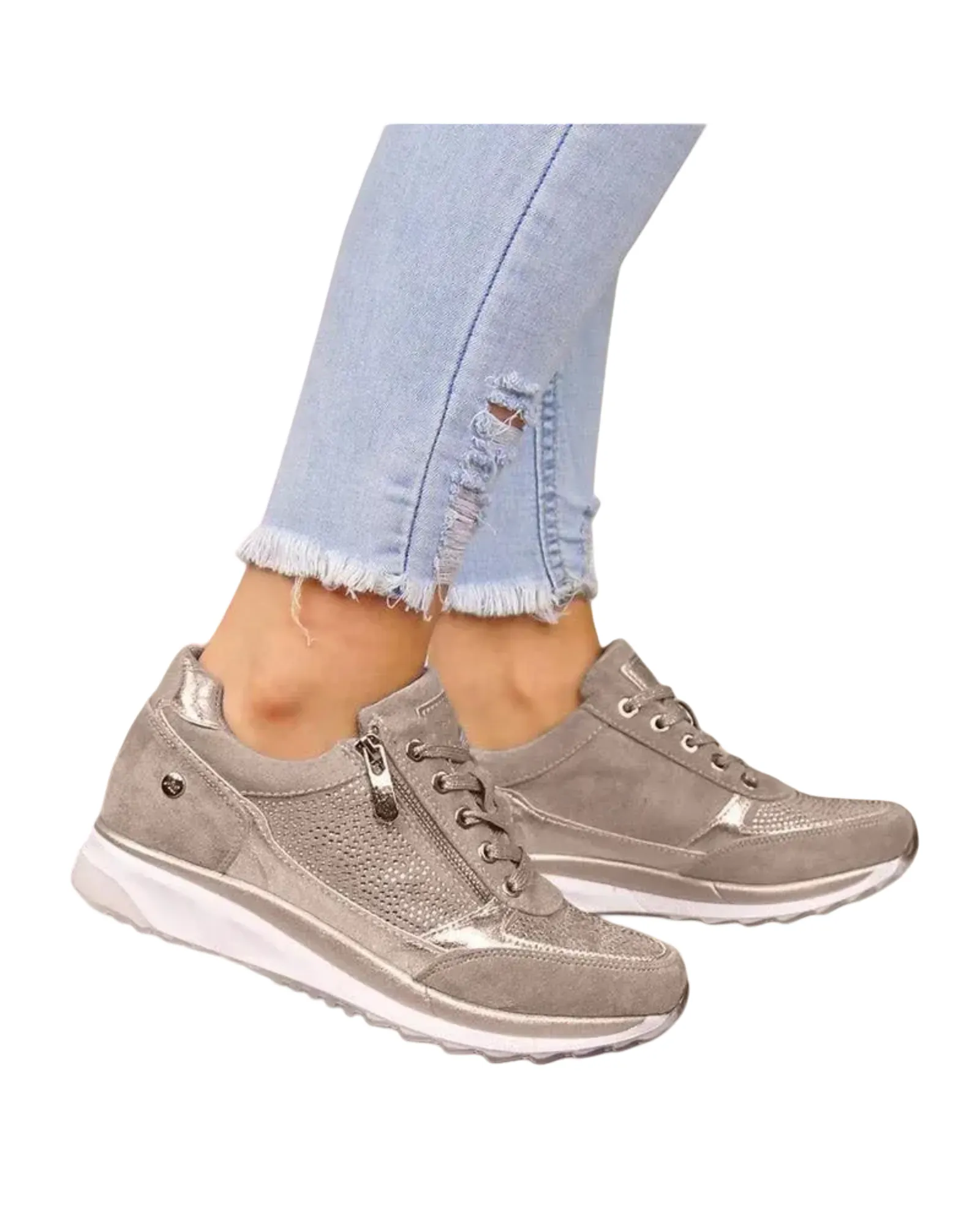 AROSA| Damen Sneaker mit Reißverschluss für Freizeit & Arbeit