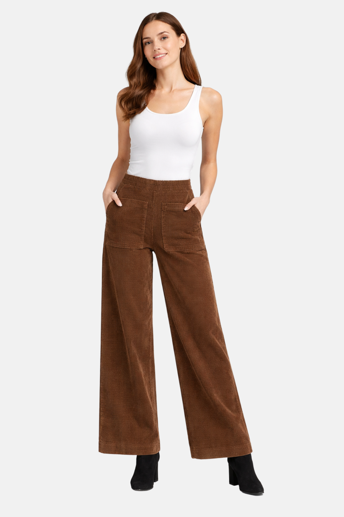 Damen Cord-Schlaghose – Elegante Retro-Hose mit weitem Bein