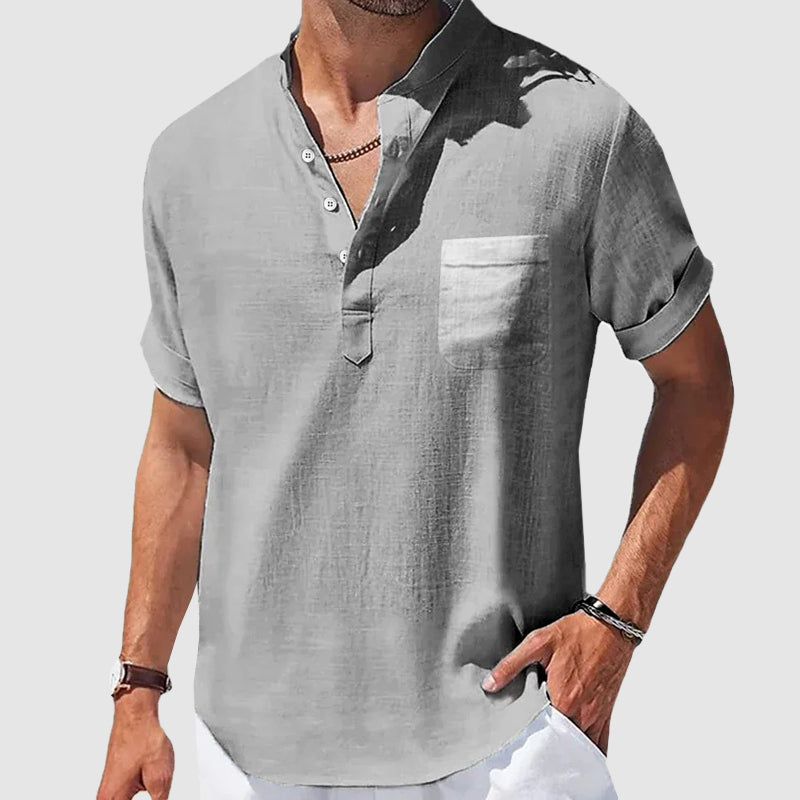 Jim | Lässiges Henley Kurzarmhemd