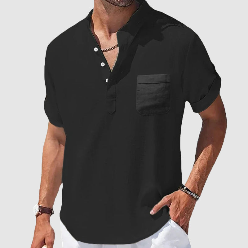 Jim | Lässiges Henley Kurzarmhemd