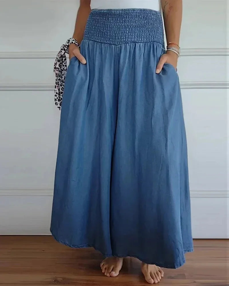 AROSA | Damen High Waist Jeans mit Weitem Bein – Hellblau