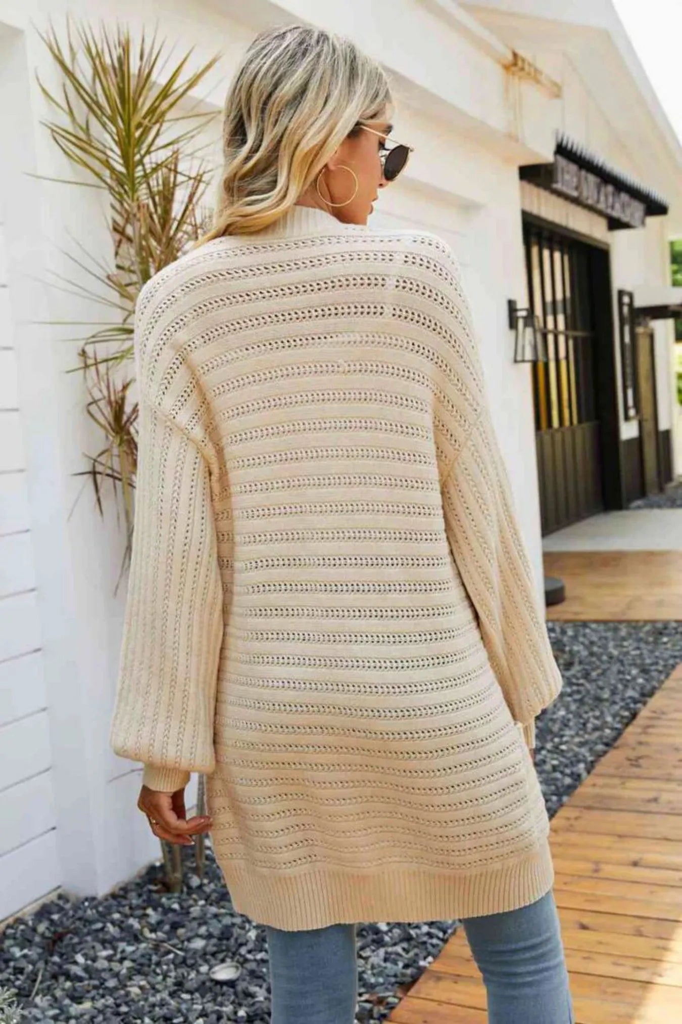 AROSA | Locker sitzender offener Strickcardigan mit langen Ärmeln