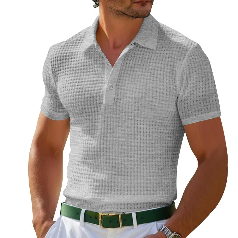 Henrik | Poloshirt mit Struktur und kurzem Arm