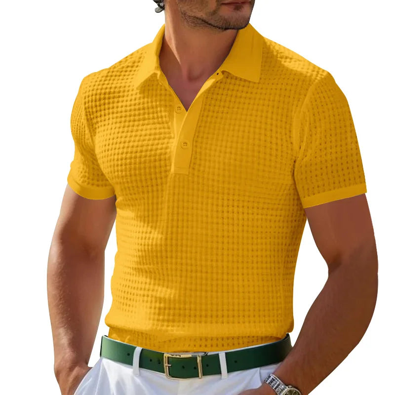 Henrik | Poloshirt mit Struktur und kurzem Arm