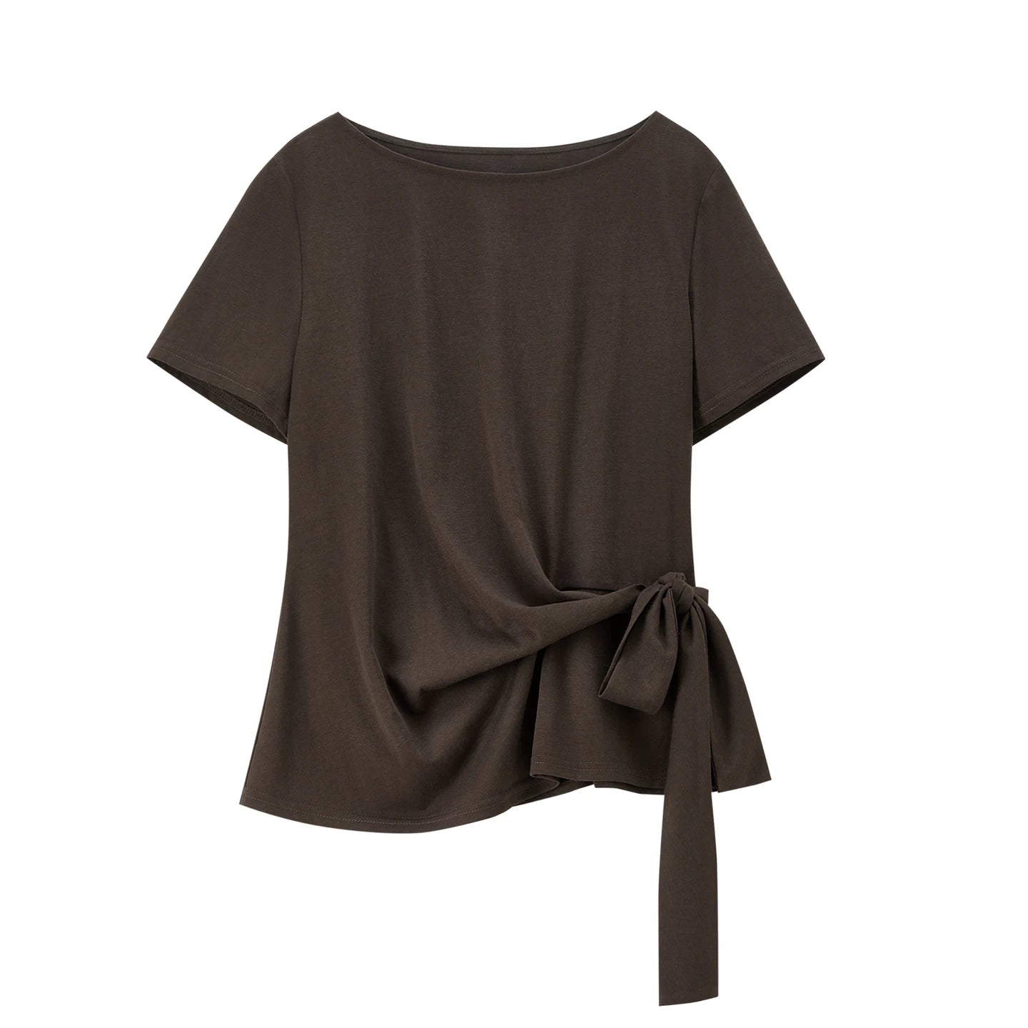 Valentina | Kurzarmshirt mit Rundhals und Wickeldetail