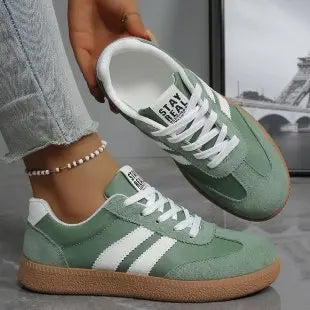 Aaliyah | Damen Freizeit Atmungsaktive Gestreifte Schnürschuhe
