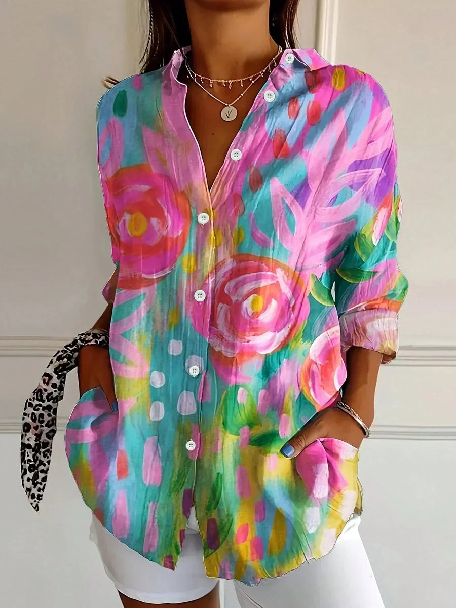 Astrid | Bluse mit bunten Mustern