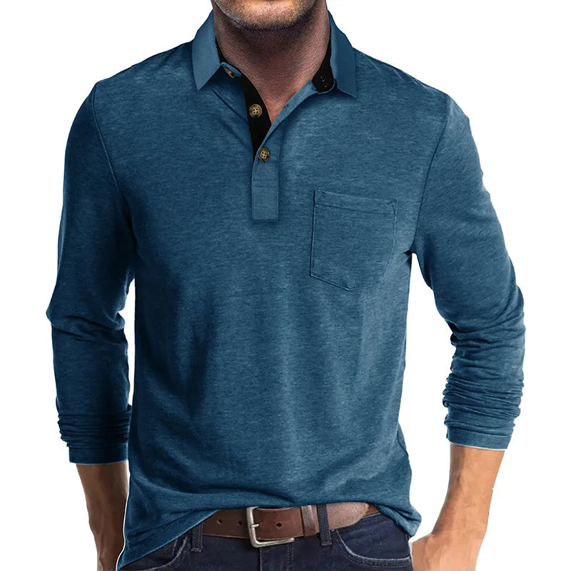 Jörg Herren Langarmshirt in Unifarbe