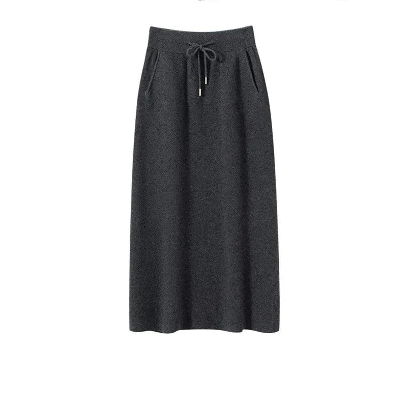 Kaschmir Damen Rock in Midi länge ideal für Herbst und Winter